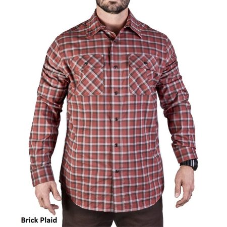 Vertx VTX1440 Guardian Long Sleeve Concealed Carry Shirt - Brick Plaid